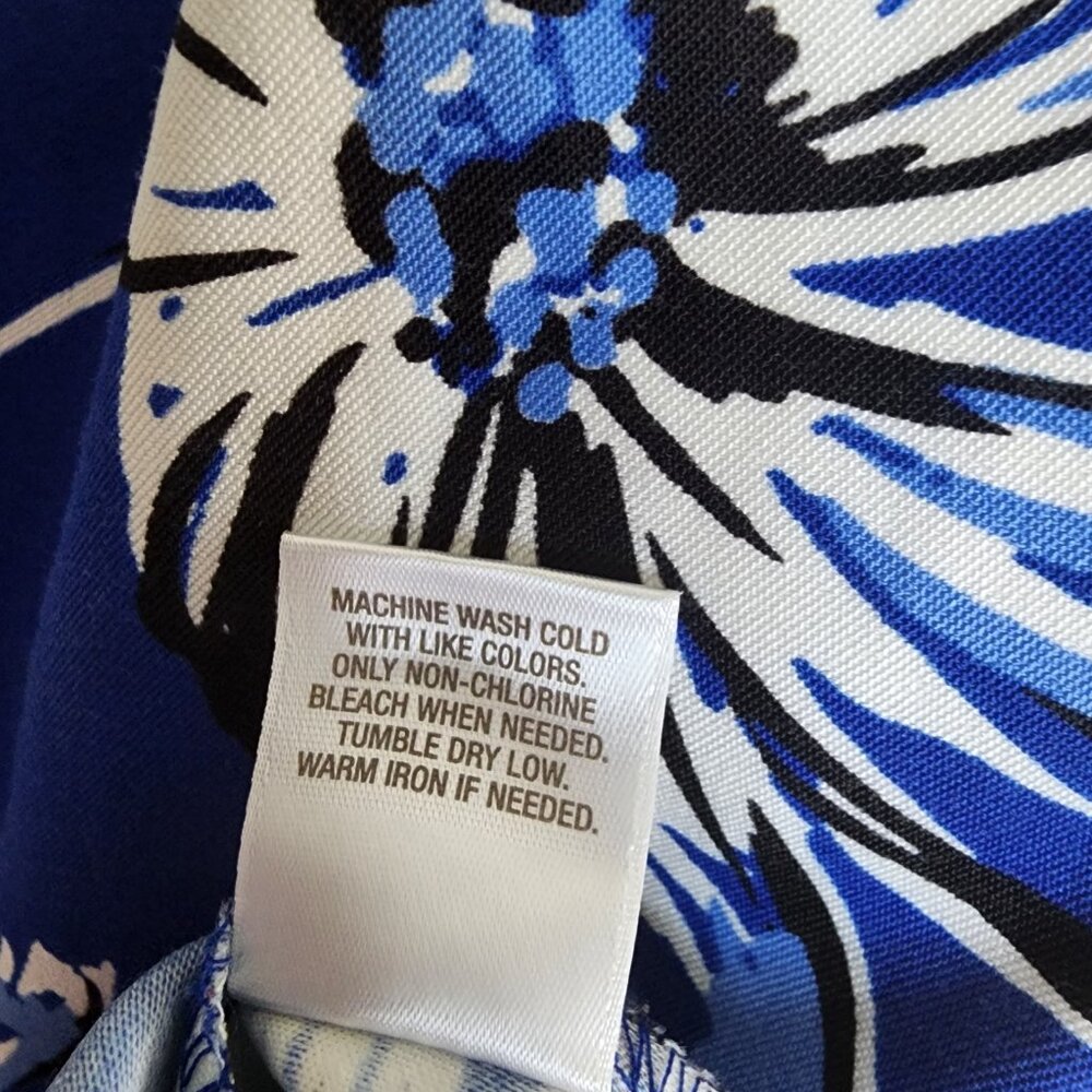 Dressbarn DB Established 1962 Womens Plus Size 18 Blue White Floral Sleeveless - Picture 9 of 9